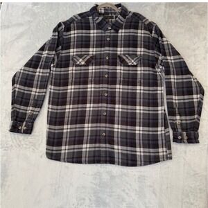 Field & Stream Men's Flannel Shirt XXL‎ Blue Gray Plaid 100% Cotton Button Up